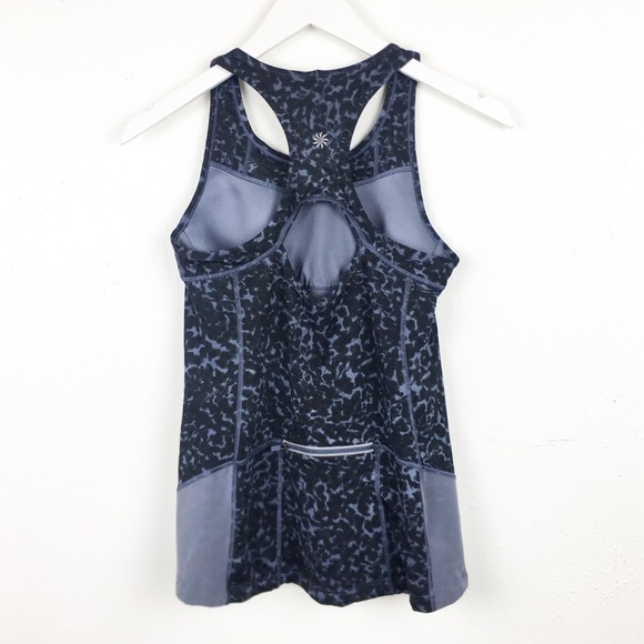 Athleta Size XS Leopard Built In Bra Workout Yoga Running Tank Top - Picture 2 of 7